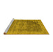 Sideview of Machine Washable Oriental Yellow Industrial Rug, wshurb2596yw