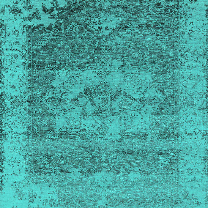 Machine Washable Oriental Turquoise Industrial Area Rugs, wshurb2596turq