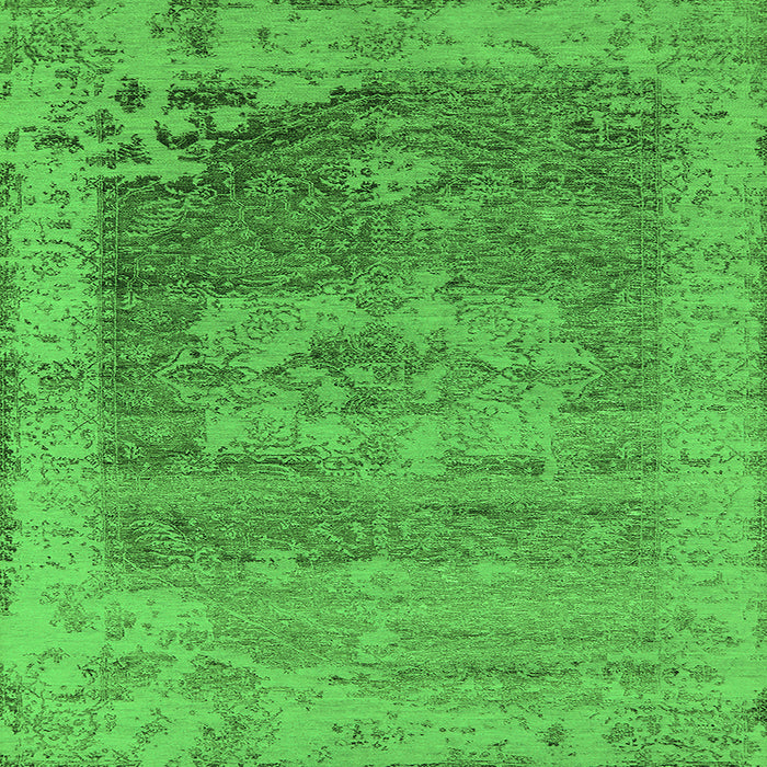 Square Oriental Green Industrial Rug, urb2596grn