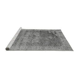 Sideview of Machine Washable Oriental Gray Industrial Rug, wshurb2596gry