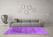Machine Washable Oriental Purple Industrial Area Rugs in a Living Room, wshurb2596pur