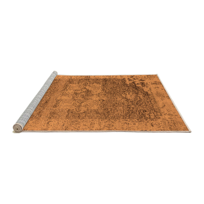 Sideview of Machine Washable Oriental Orange Industrial Area Rugs, wshurb2596org