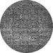 Round Oriental Gray Industrial Rug, urb2597gry