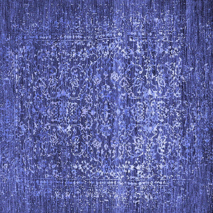 Square Machine Washable Oriental Blue Industrial Rug, wshurb2597blu