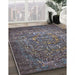 Mid-Century Modern Black Oriental Rug in Family Room, urb2597