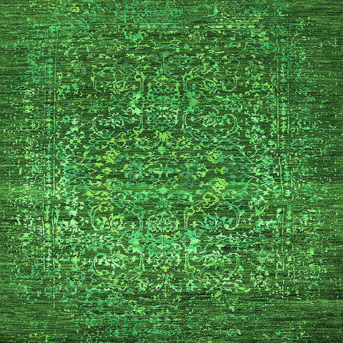 Square Oriental Green Industrial Rug, urb2597grn