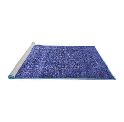 Sideview of Machine Washable Oriental Blue Industrial Rug, wshurb2597blu