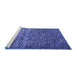 Sideview of Machine Washable Oriental Blue Industrial Rug, wshurb2597blu