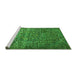 Sideview of Machine Washable Oriental Green Industrial Area Rugs, wshurb2597grn