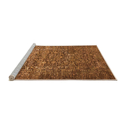 Sideview of Machine Washable Oriental Orange Industrial Area Rugs, wshurb2597org