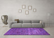 Machine Washable Oriental Purple Industrial Area Rugs in a Living Room, wshurb2597pur