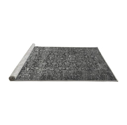 Sideview of Machine Washable Oriental Gray Industrial Rug, wshurb2597gry