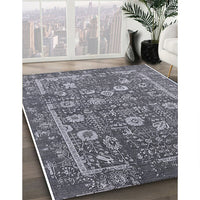 Mid-Century Modern Dark Gray Oriental Rug, urb2598