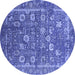 Round Oriental Blue Industrial Rug, urb2598blu