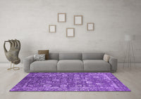 Machine Washable Oriental Purple Industrial Rug, wshurb2598pur