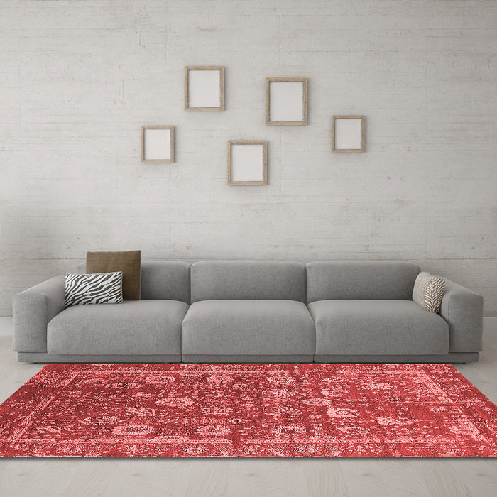 Industrial Red Washable Rugs