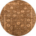 Round Oriental Orange Industrial Rug, urb2598org