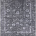 Square Machine Washable Industrial Modern Dark Gray Rug, wshurb2598