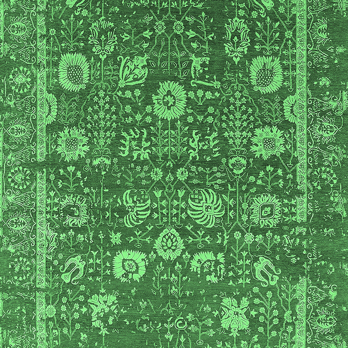 Machine Washable Oriental Emerald Green Industrial Area Rugs, wshurb2598emgrn