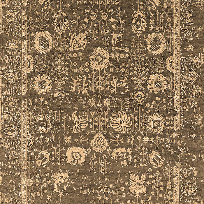 Machine Washable Oriental Brown Industrial Rug, wshurb2598brn