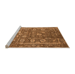 Sideview of Machine Washable Oriental Orange Industrial Area Rugs, wshurb2598org