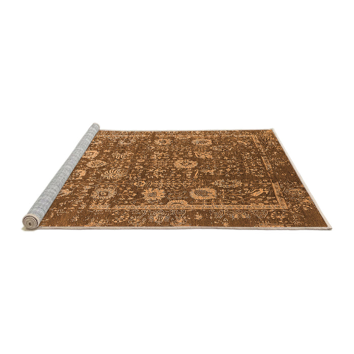 Sideview of Machine Washable Oriental Orange Industrial Area Rugs, wshurb2598org