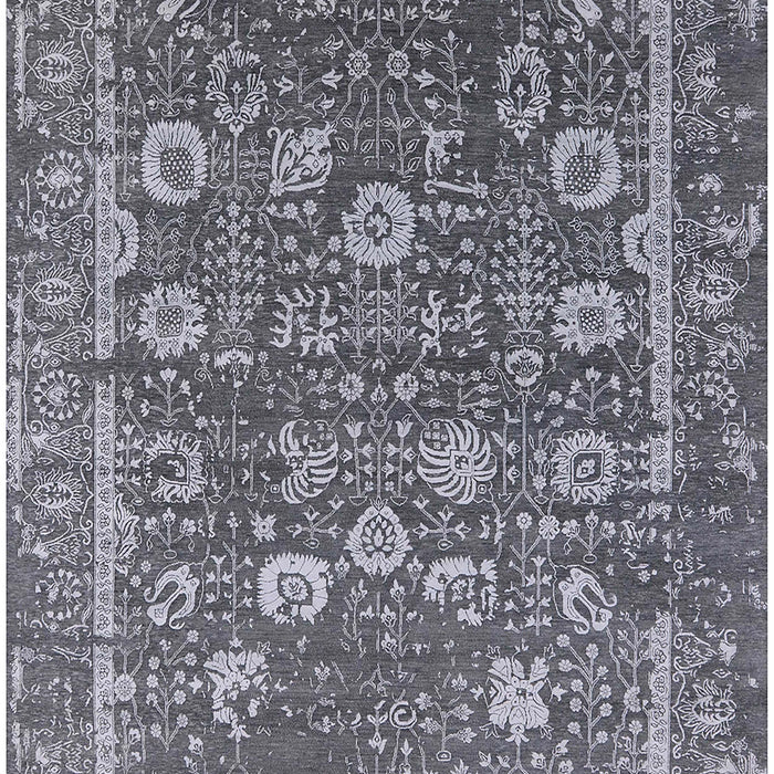 Mid-Century Modern Dark Gray Oriental Rug, urb2598