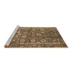 Sideview of Machine Washable Oriental Brown Industrial Rug, wshurb2598brn