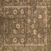 Square Oriental Brown Industrial Rug, urb2598brn