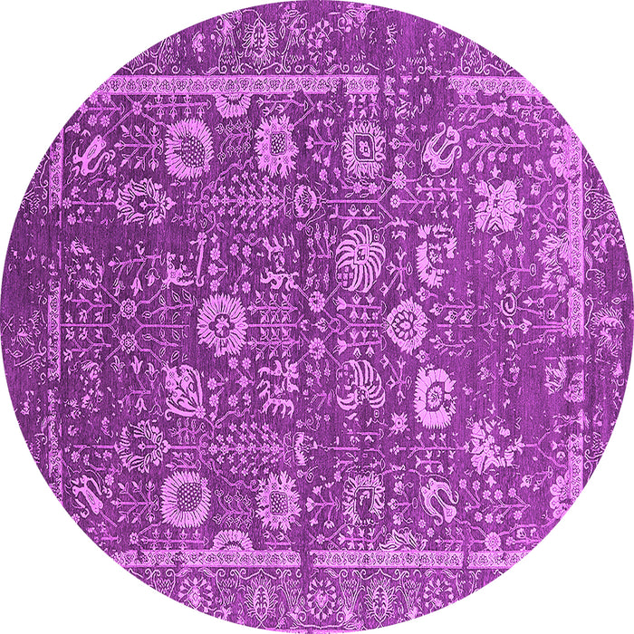 Round Oriental Pink Industrial Rug, urb2598pnk