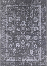 Machine Washable Industrial Modern Dark Gray Rug, wshurb2598