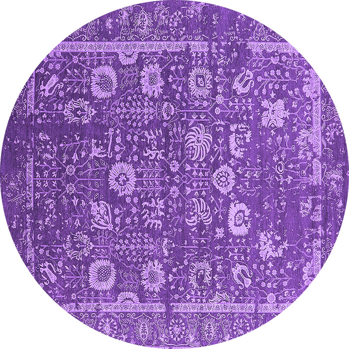 Round Oriental Purple Industrial Rug, urb2598pur
