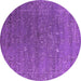 Round Machine Washable Oriental Purple Industrial Area Rugs, wshurb2599pur