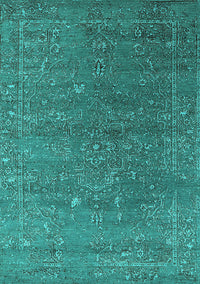 Oriental Turquoise Industrial Rug, urb2599turq