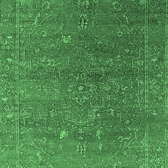 Machine Washable Oriental Emerald Green Industrial Area Rugs, wshurb2599emgrn
