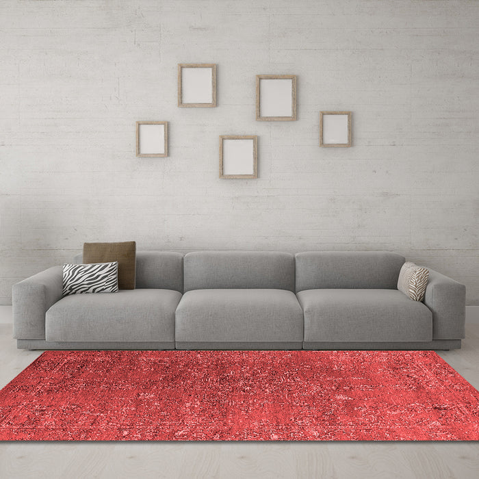 Industrial Red Washable Rugs