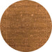 Round Oriental Orange Industrial Rug, urb2599org