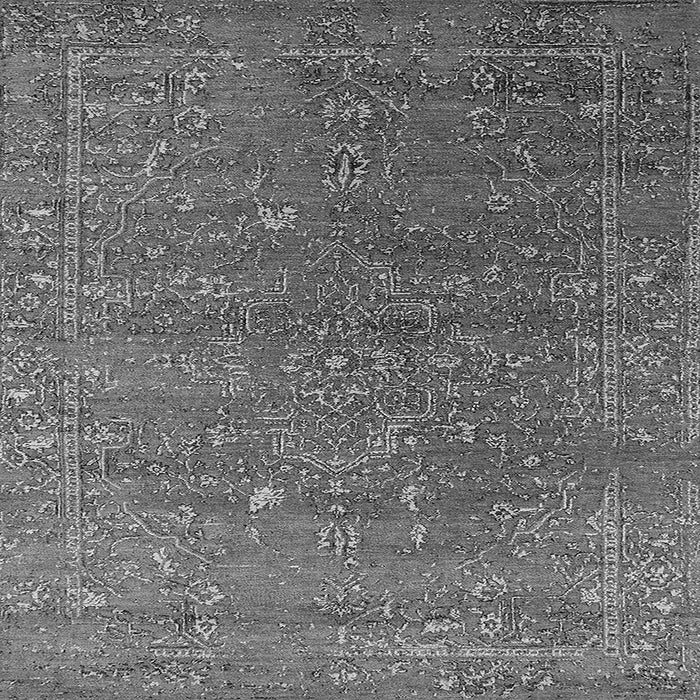 Square Machine Washable Oriental Gray Industrial Rug, wshurb2599gry