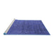 Sideview of Machine Washable Oriental Blue Industrial Rug, wshurb2599blu