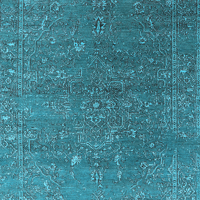 Machine Washable Oriental Light Blue Industrial Rug, wshurb2599lblu