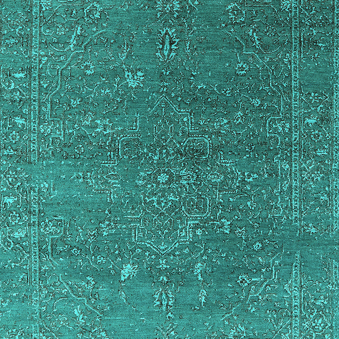 Machine Washable Oriental Turquoise Industrial Area Rugs, wshurb2599turq
