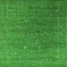 Square Machine Washable Oriental Green Industrial Area Rugs, wshurb2599grn