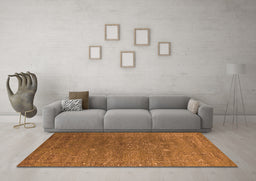 Machine Washable Oriental Orange Industrial Area Rugs in a Living Room, wshurb2599org