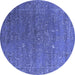 Round Oriental Blue Industrial Rug, urb2599blu