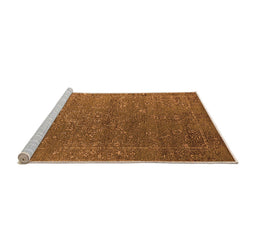 Sideview of Machine Washable Oriental Orange Industrial Area Rugs, wshurb2599org