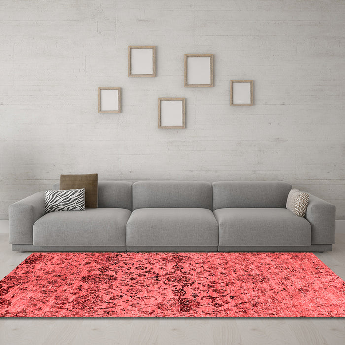 Industrial Red Washable Rugs