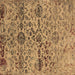 Square Machine Washable Oriental Brown Industrial Rug, wshurb2600brn