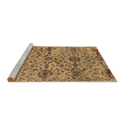 Sideview of Machine Washable Oriental Brown Industrial Rug, wshurb2600brn