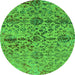 Round Oriental Green Industrial Rug, urb2600grn