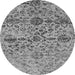 Round Oriental Gray Industrial Rug, urb2600gry